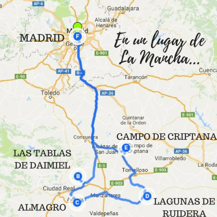 Itinerario de la escapada por la provincia de Ciudad Real